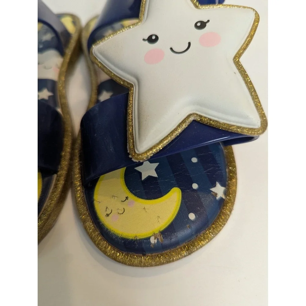 Mini Melissa Toddler Girl‎ Jelly Sandals Size 11 Star & Moon Sweet Dreams Navy